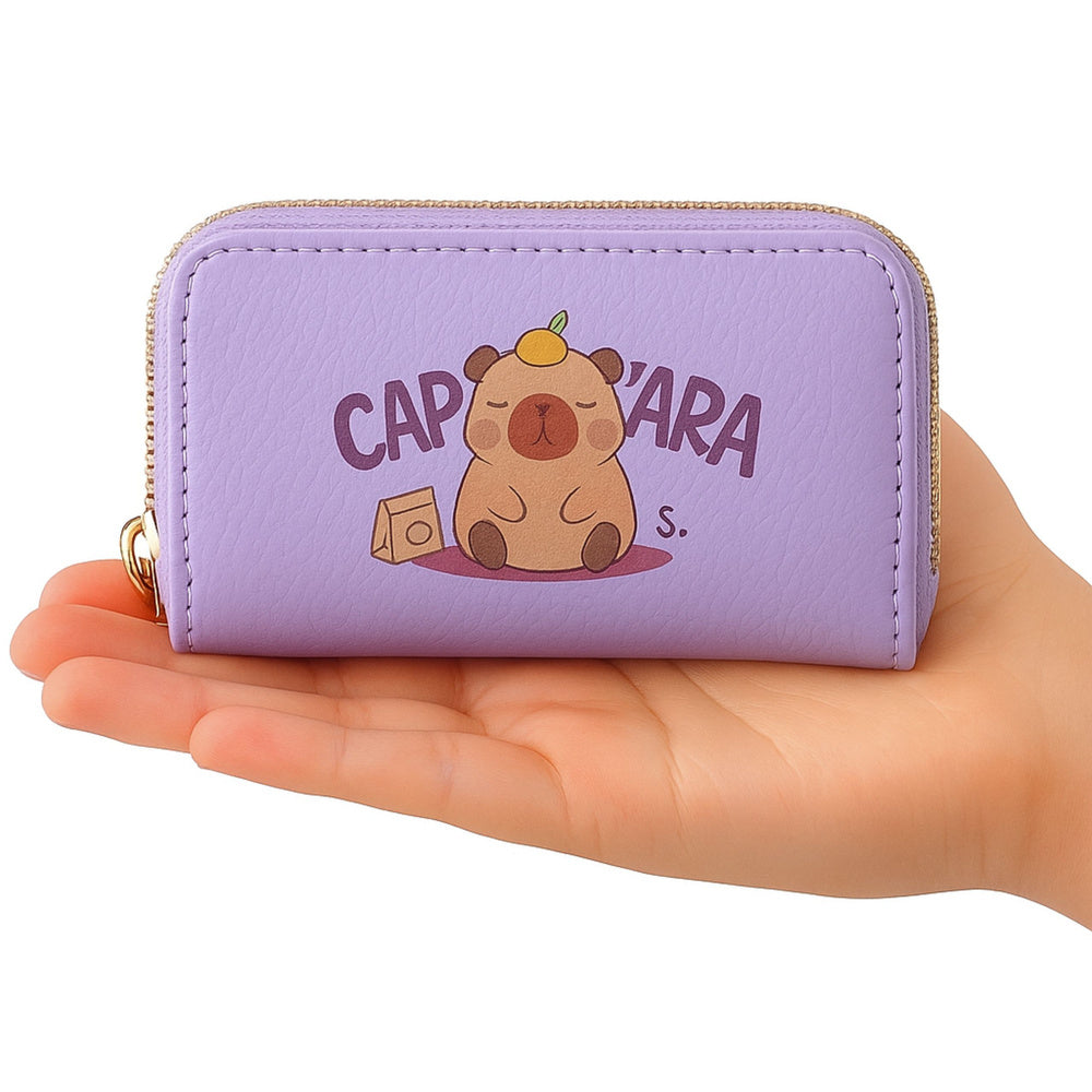 Novčanik s preslatkim motivom kapibare 12.5 x 8.5cm - ljubičasti