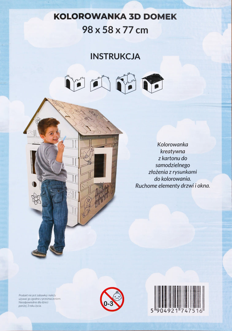 House XXL with horses 3D coloring book for children