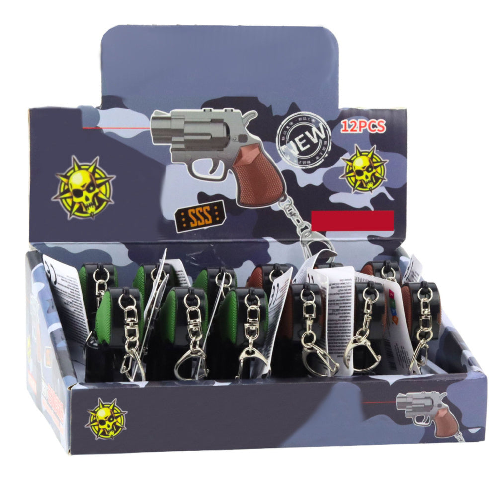 Mini privjesak za ključeve revolver s LED diodama i laseroom 6.5 cm - uzorak šaljemo nasumično