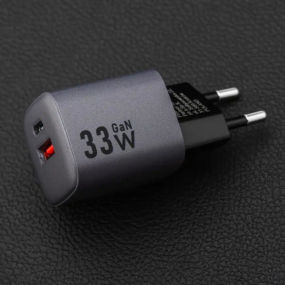 Forcell F-Energy GaN USB C + USB A QC4.0 PD 3A 33W VT-31 siv polnilec za telefon