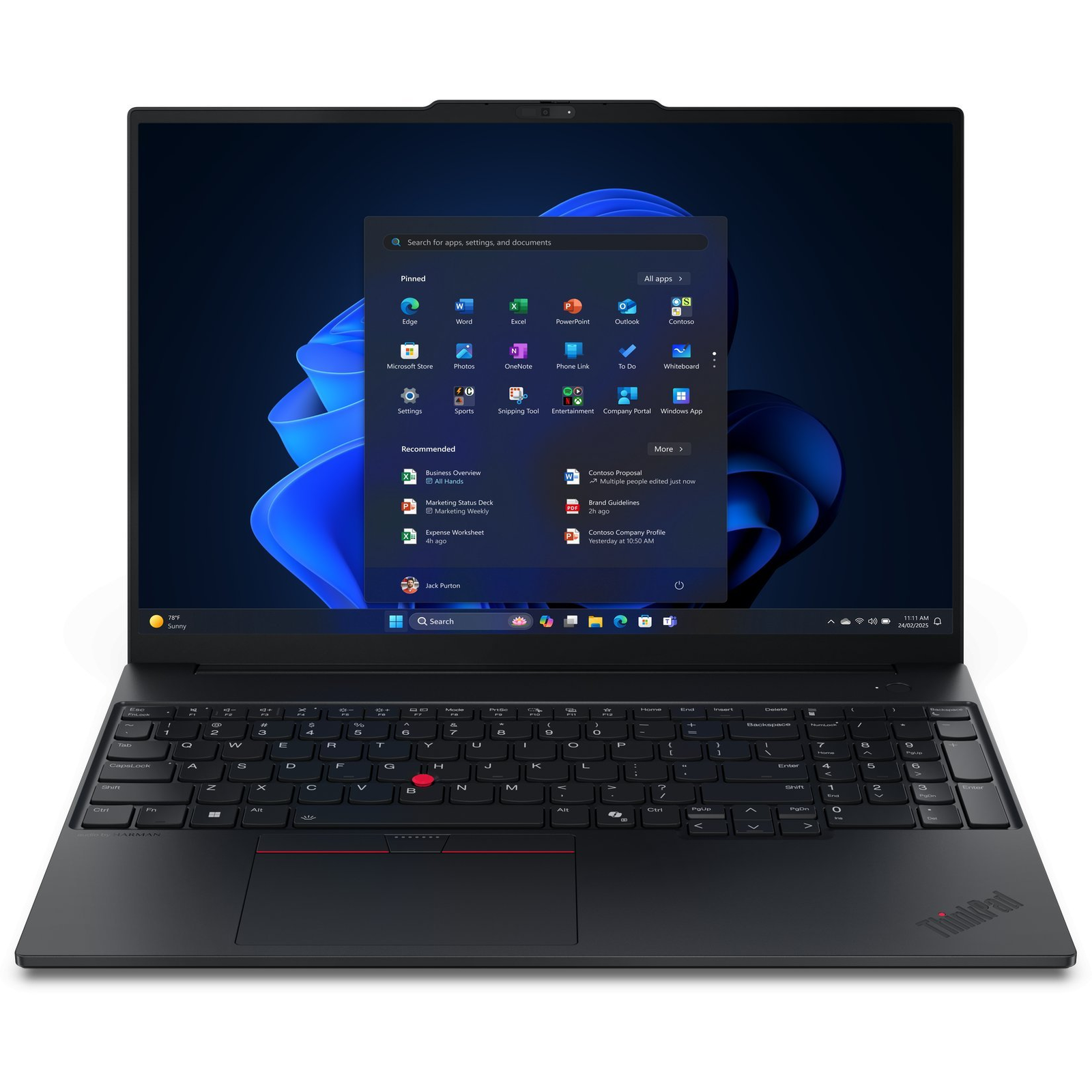 Lenovo ThinkPad E16 Gen 3 (Intel) Intel Core Ultra 7 255H Prijenosno računalo 40,6 cm (16") WQXGA 16 GB DDR5-SDRAM 512 GB SSD Wi-Fi 6E (802.11ax) Windows 11 Pro Belgijski Crno
