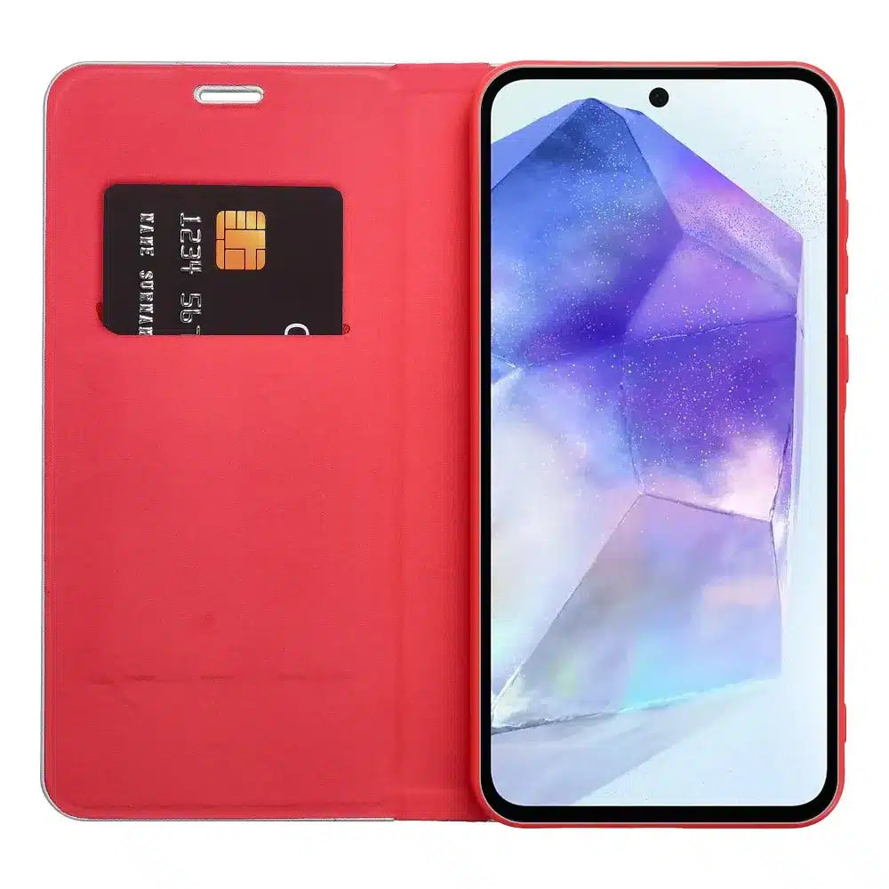 LUNA Book Carbon ovitek za SAMSUNG GALAXY A35 5G rdeč
