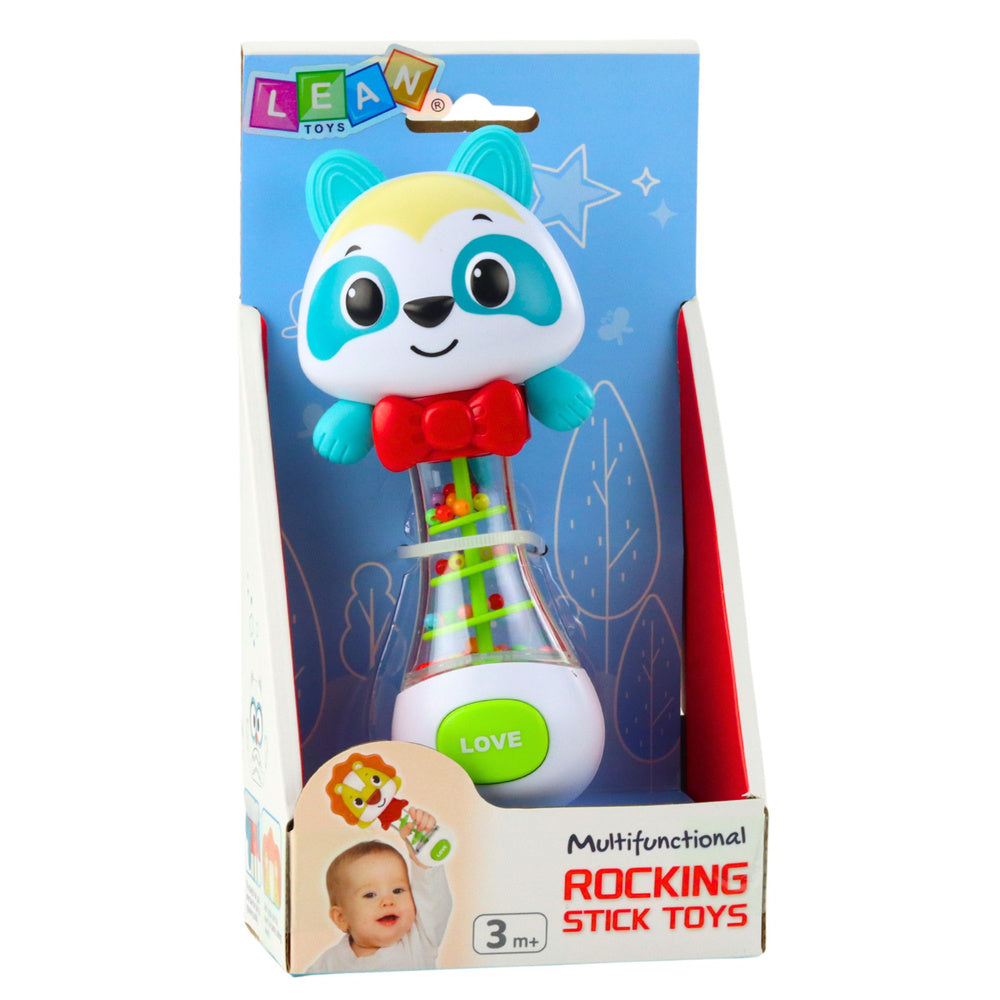 Zvečka za bebe s medvjedićem i šarenim lopticama 17 cm