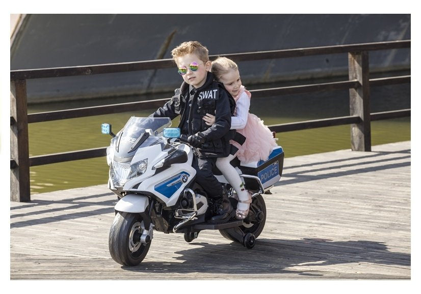 Policijski motor na akumulator BMW Police - bijeli