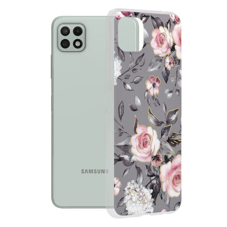 Techsuit Marble Series maska za Samsung Galaxy A22 5G Bloom of Ruth Gray