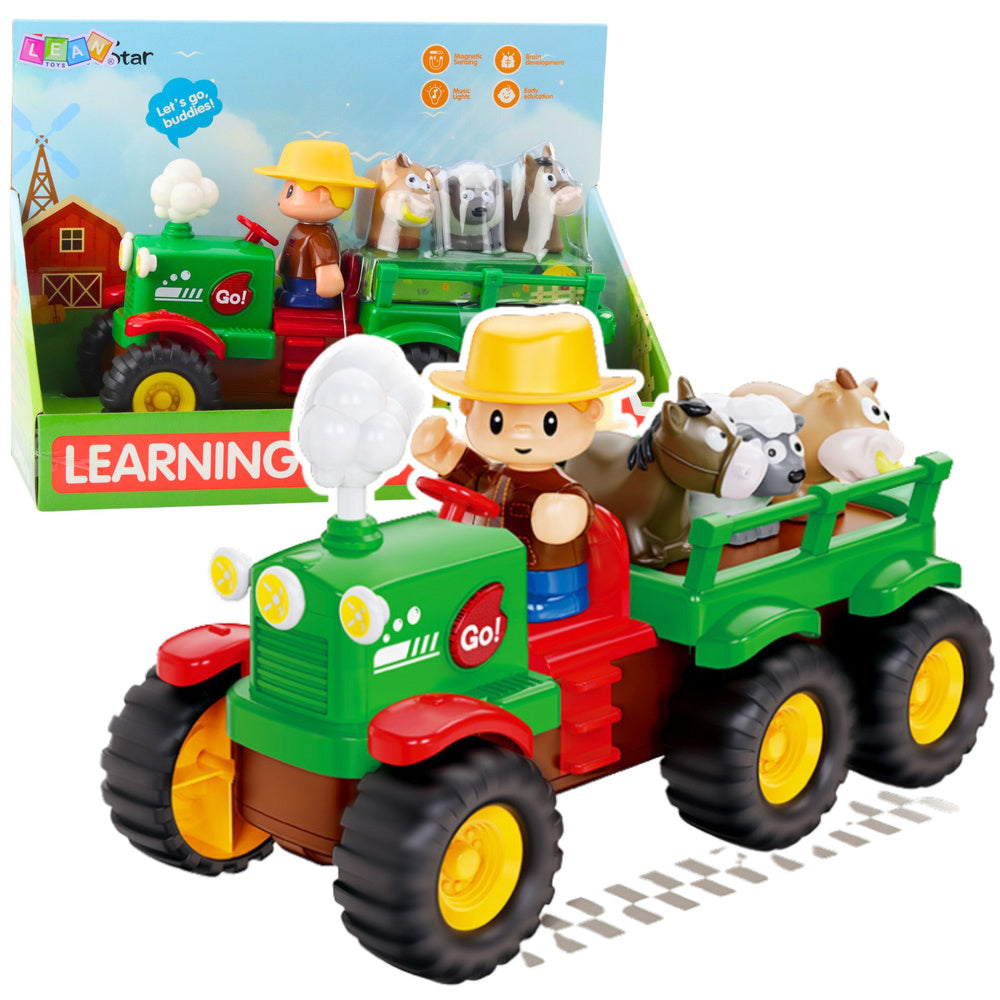 Edukativni traktor sa prikolicom i farmerom sa zvučnim efektima - village