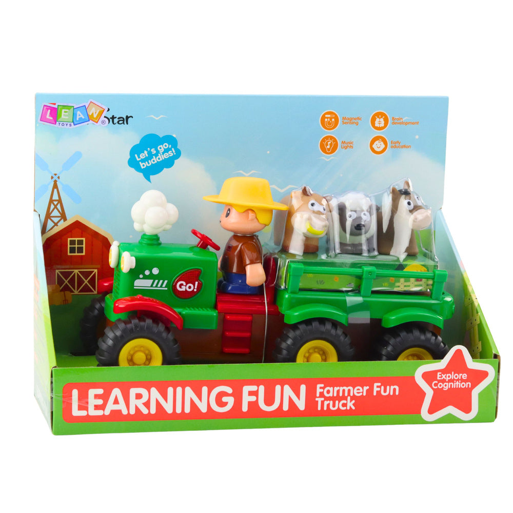Edukativni traktor sa prikolicom i farmerom sa zvučnim efektima - village