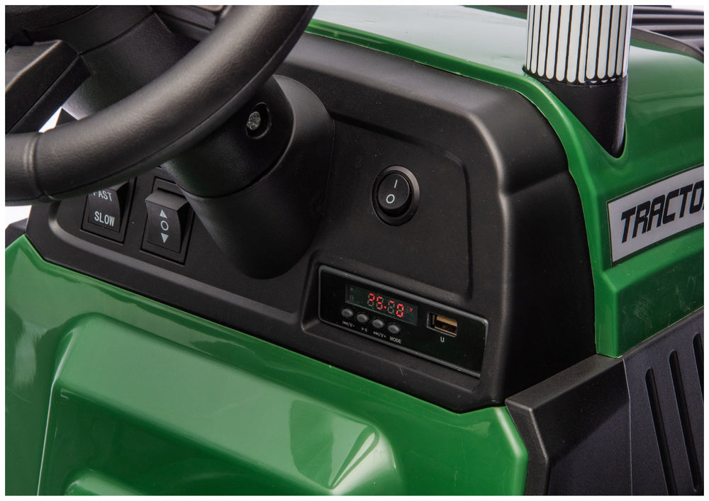 Traktor na akumulator s prikolicom CH9959B - tamno zeleni