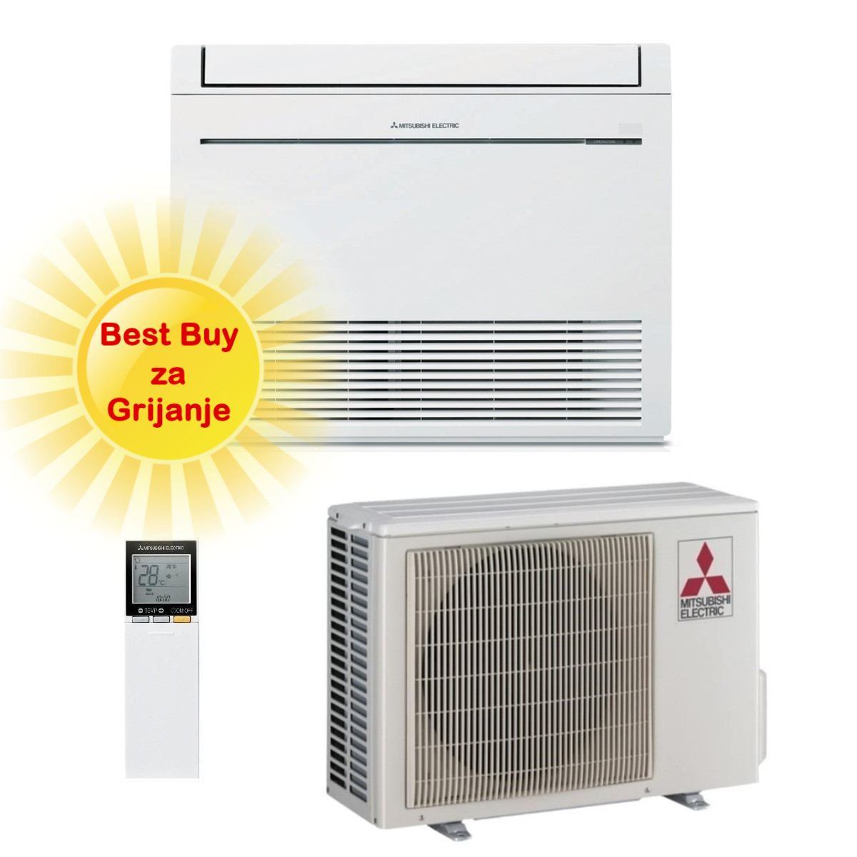 Mitsubishi Electric klima uređaj MFZ-KT60VG/SUZ-M60VA - 6,1 kW, Podna/parapetna, za prostor do 60m2, A++ energetska klasa