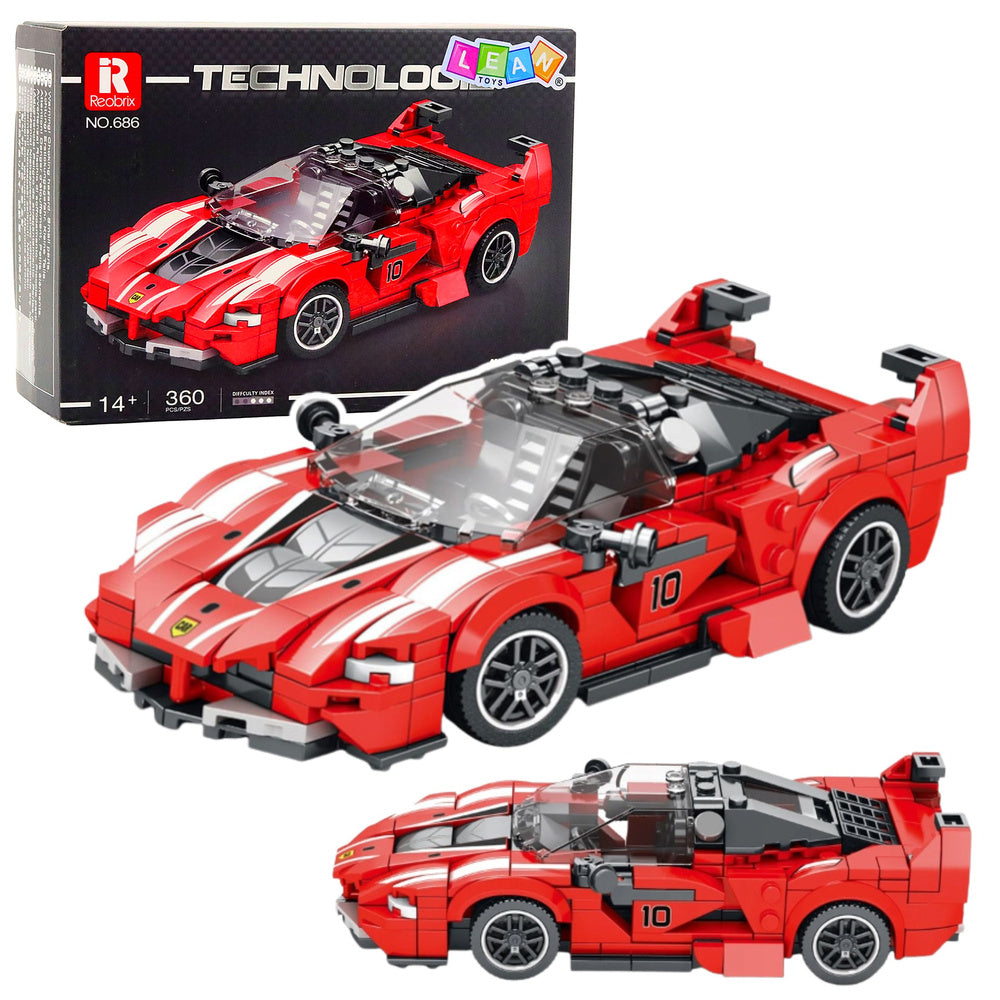 Kockice za slaganje auta FXX-K Race sa 360 elemenata - crveni