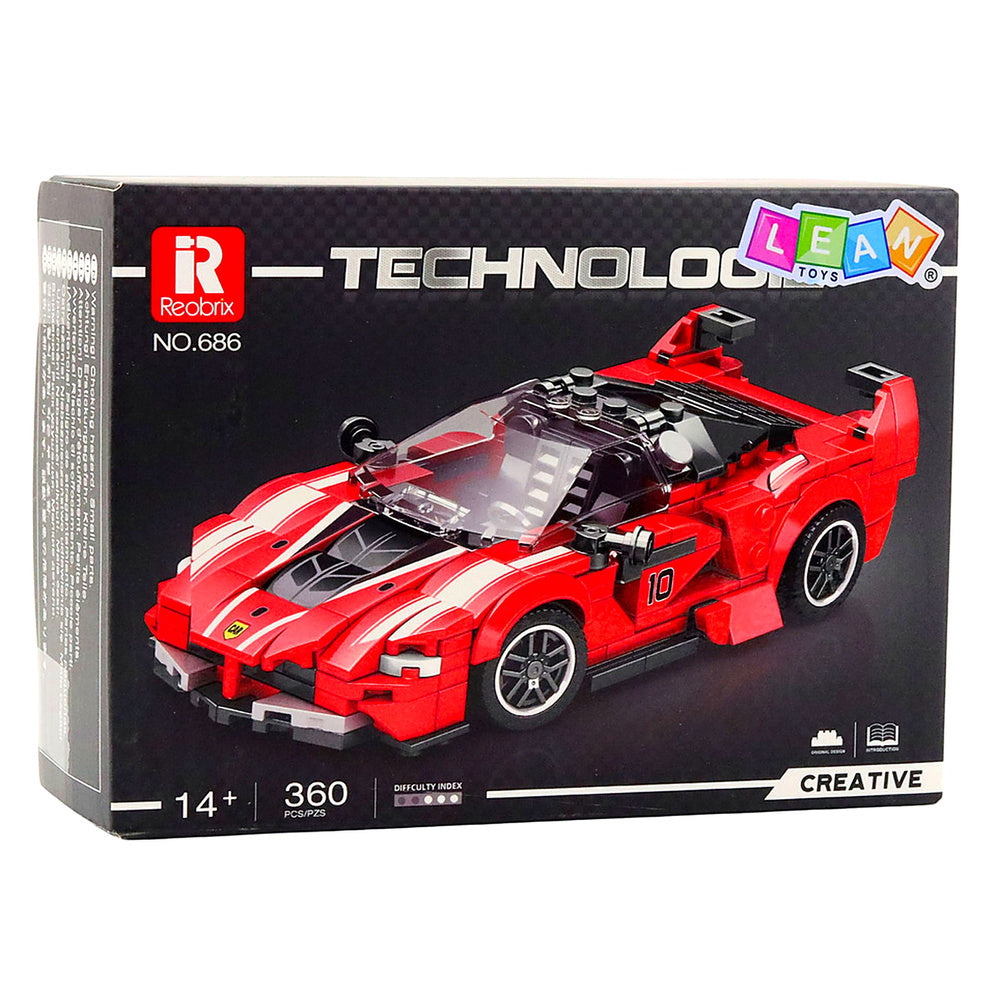 Kockice za slaganje auta FXX-K Race sa 360 elemenata - crveni