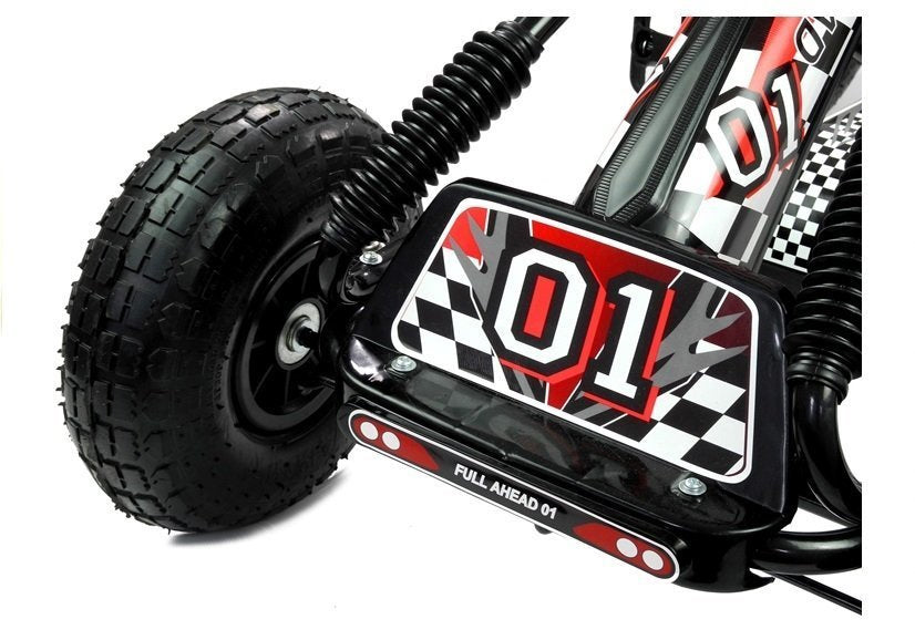 Go-Kart na pedale A-15 s pumpanim kotačima - crni