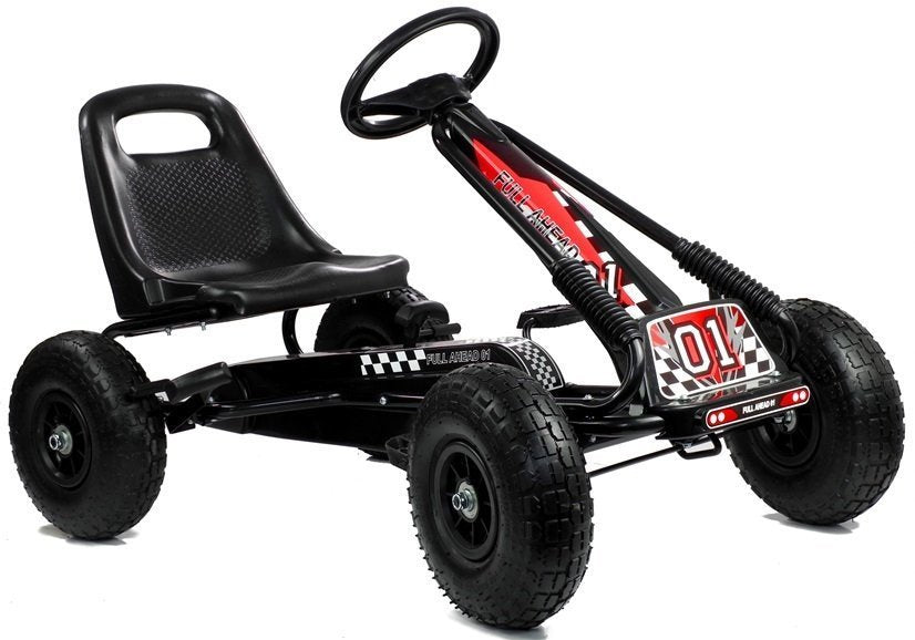 Go-Kart na pedale A-15 s pumpanim kotačima - crni