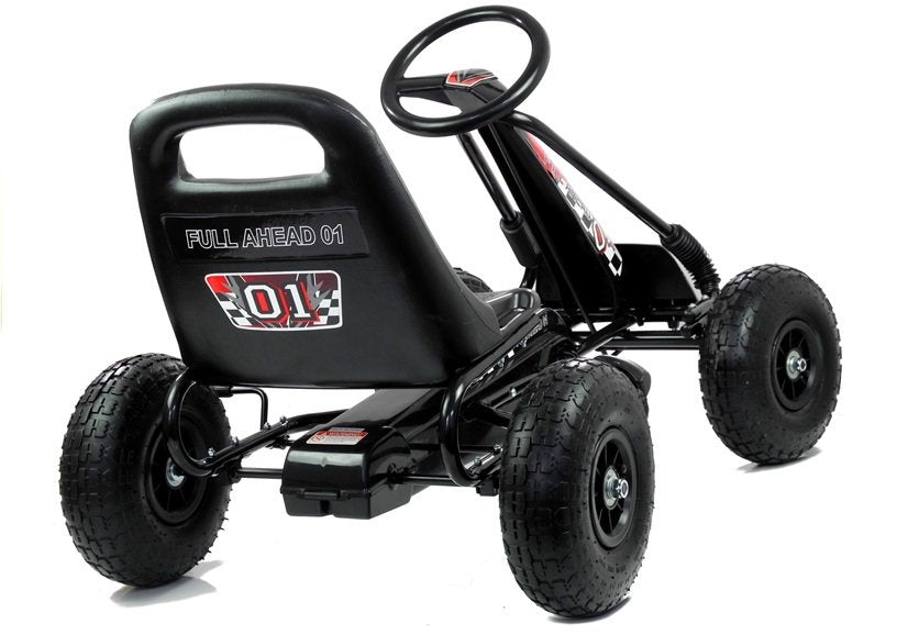 Go-Kart na pedale A-15 s pumpanim kotačima - crni