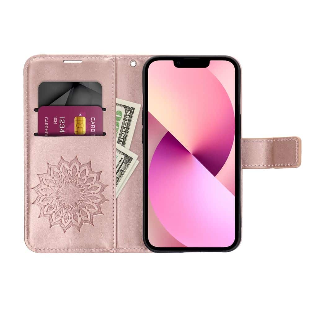 Forcell MEZZO preklopna torbica za IPHONE 14 Plus mandala rose gold