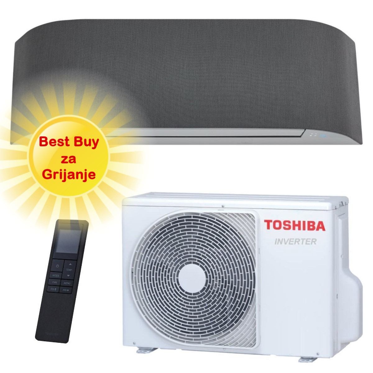 TOSHIBA KLIMA UREĐAJ 3,5kW RAS-B13N4KVRG-E/RAS-13J2AVSG-E- Haori, za 35m2, A+++, R32