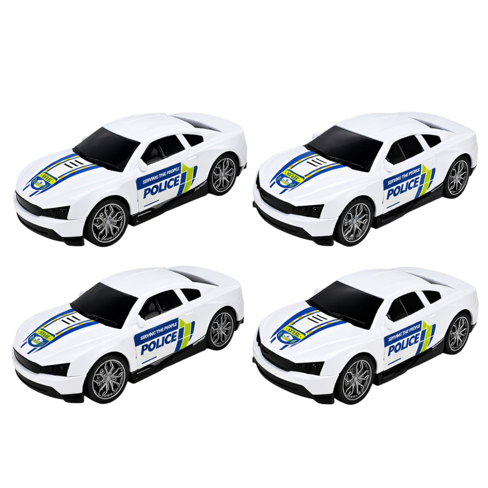 Policijski kamion šleper sa 4 policijska vozila - plavo/bijeli
