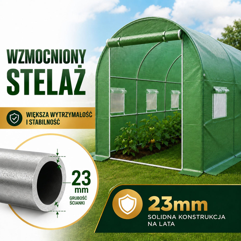 Vrtni plastenik PRO Frame 25MM 12x3x2M 36M² - zeleni