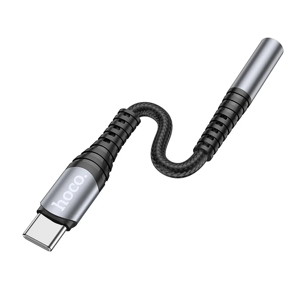 Hoco LS33 AUX priključek 3,5 mm na USB C adapter siv
