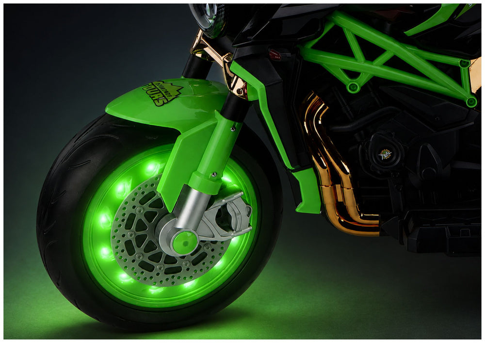 XW-07 Battery-Powered Motorbike with Illuminated LED Wheels Green