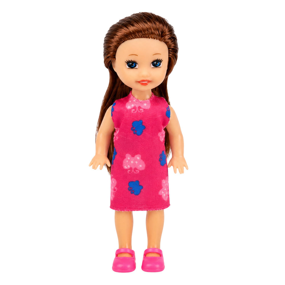 Mini Doll Set with Cash Register, Saleswoman, Hamburger, Ice Cream Accessories