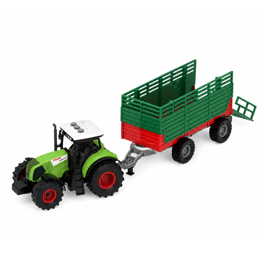 Farm set with tractor, windmill, stable, trailer and animal figures, 45 pieces.
