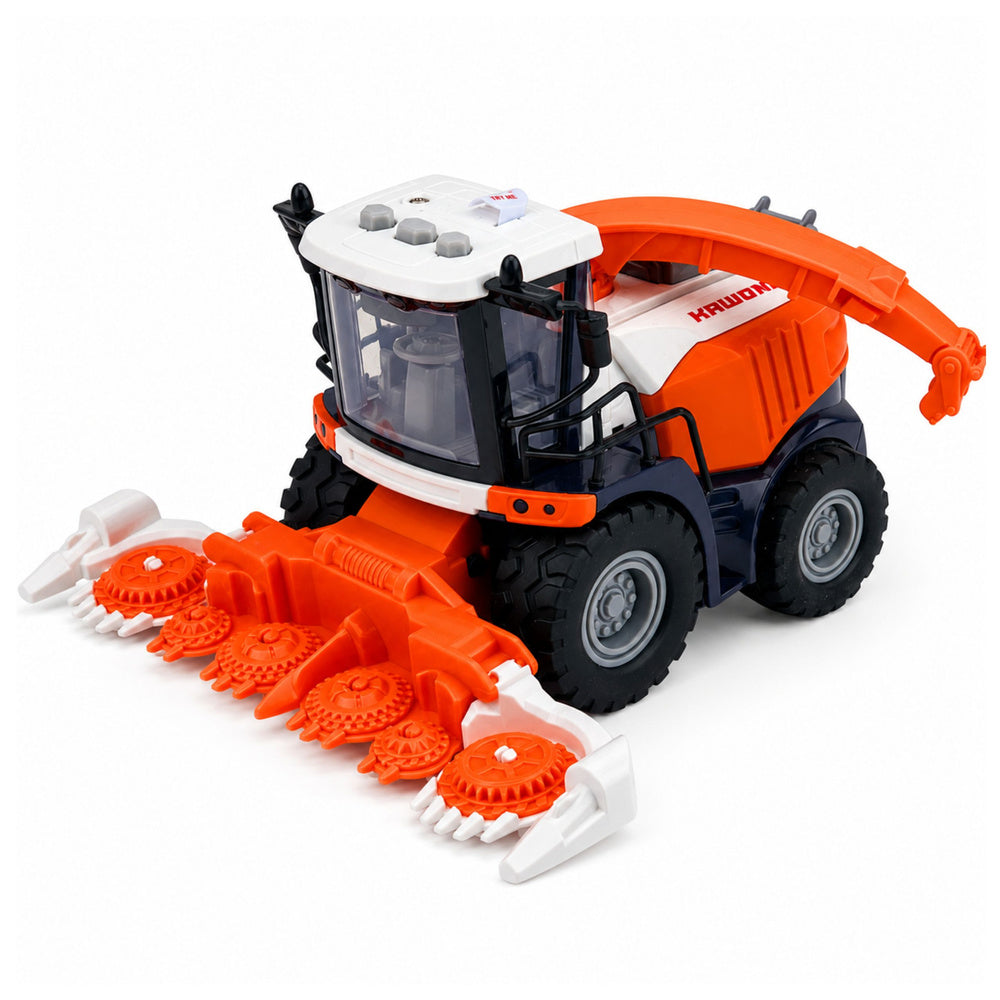 Combine Harvester with Milk Tanker Figures Cow Farmer Lights Sounds 4 pcs.
