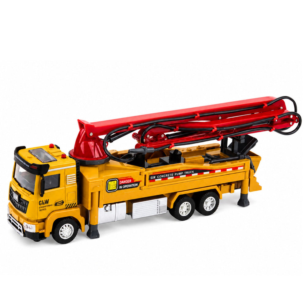 Concrete Pump Truck with Lights, Sounds, Water, Drive 1:40