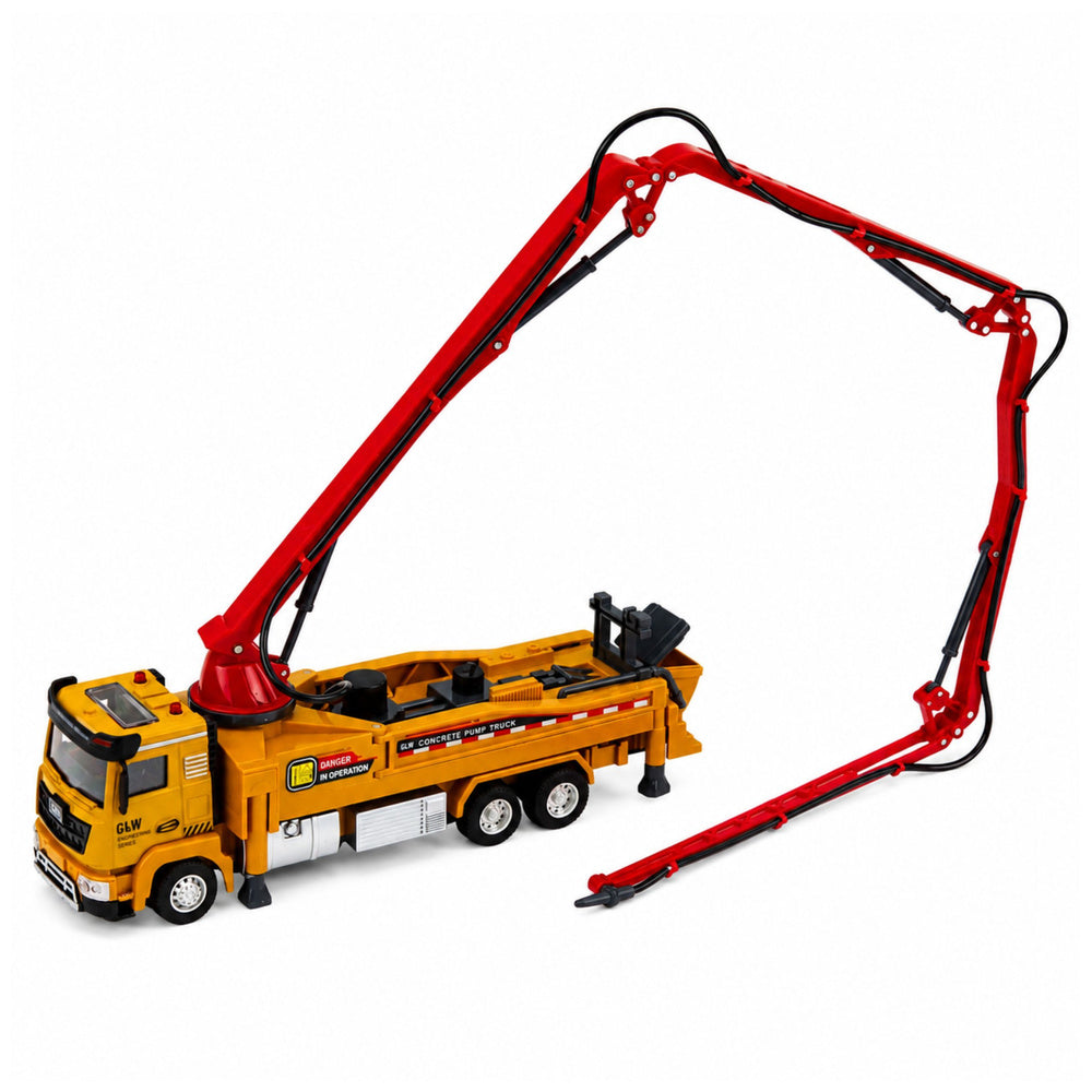 Concrete Pump Truck with Lights, Sounds, Water, Drive 1:40