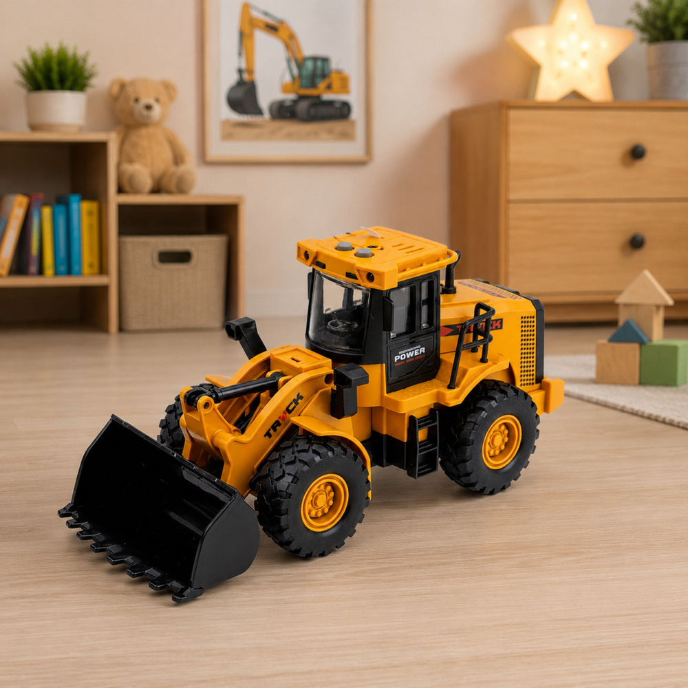 Construction Vehicle Excavator With Movable Bucket Lights Sounds Yellow 1:43