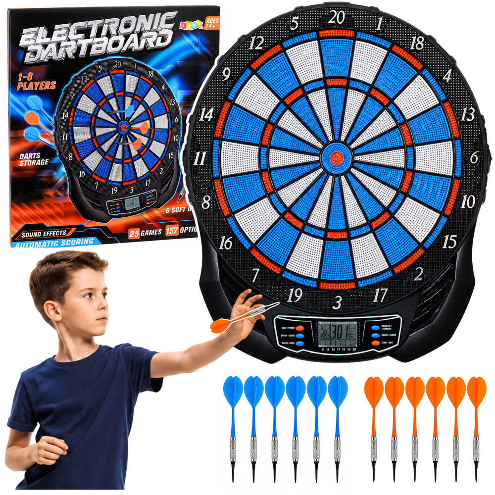 Electronic LCD Dartboard Arcade Game 25 Games 176 Variants