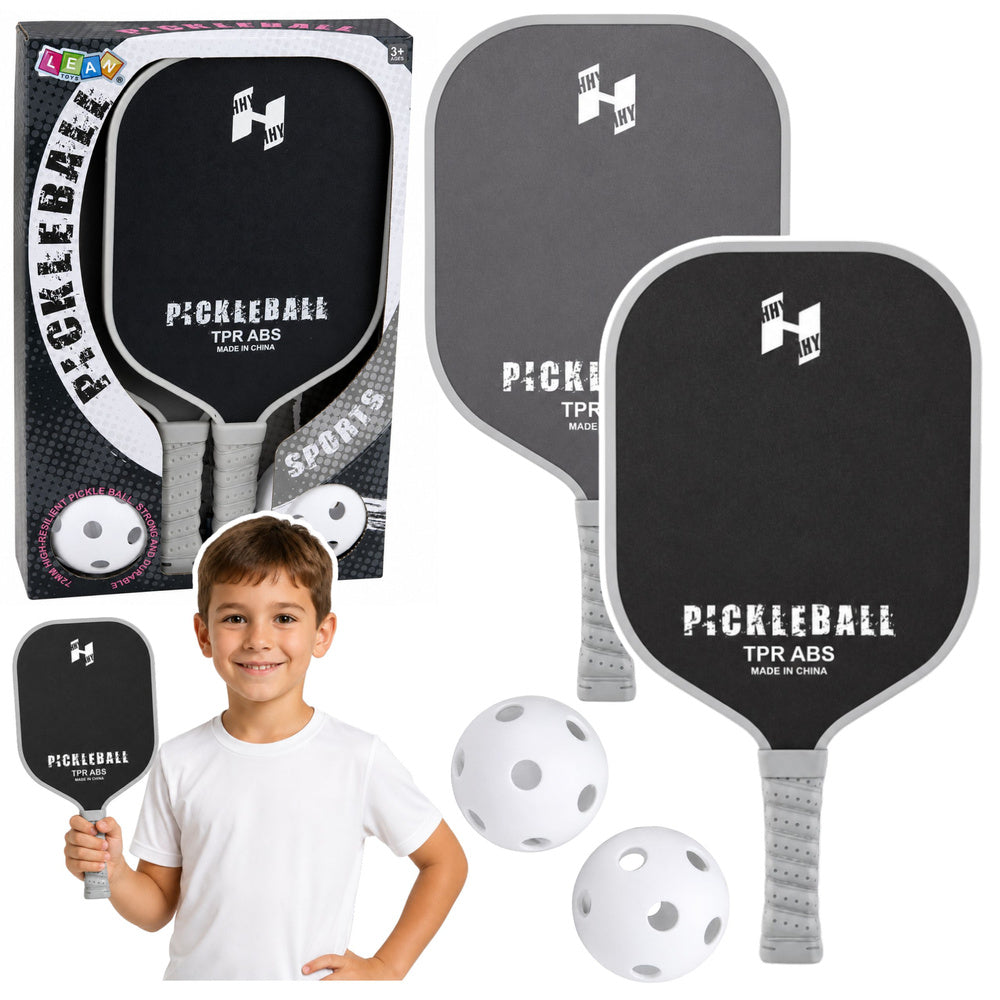 Pickleball Tennis Badminton Racket Set with 2 Balls Black and Gray