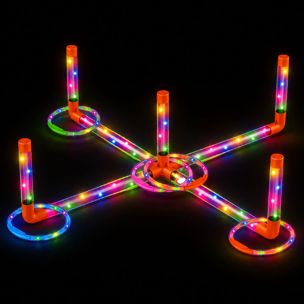 Ringo Throwing Skill Game for Kids LED Glowing Hoops Posts