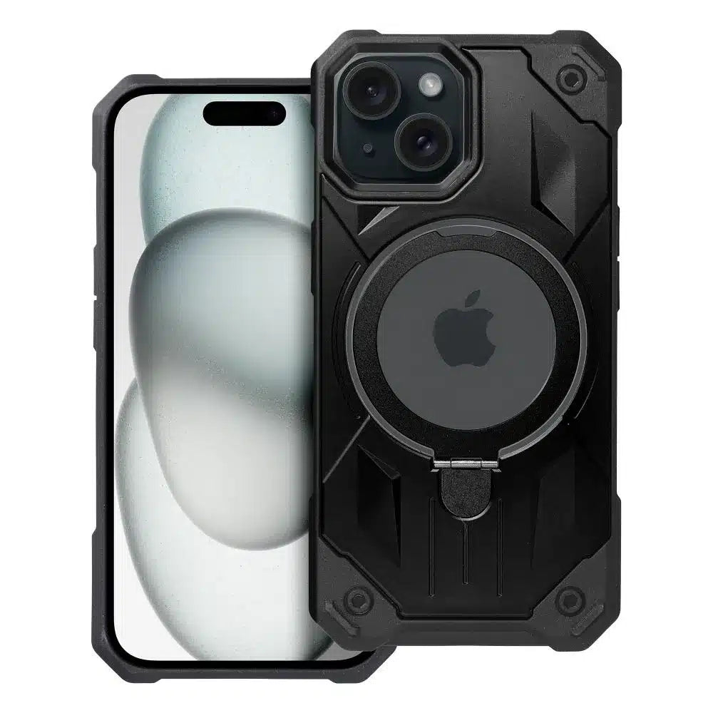 Ovitek Armor Mag Cover, združljiv z MagSafe za iPhone 15, črn