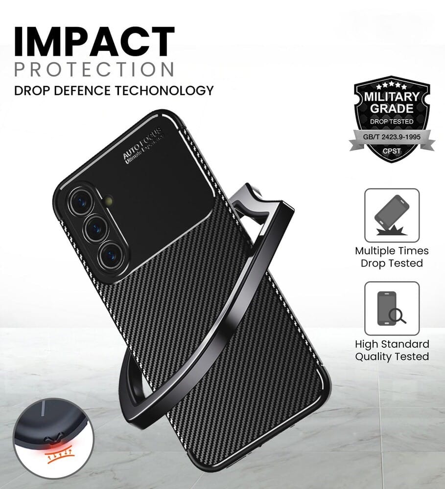 CARBON PREMIUM ovitek za SAMSUNG GALAXY A54 5G črn