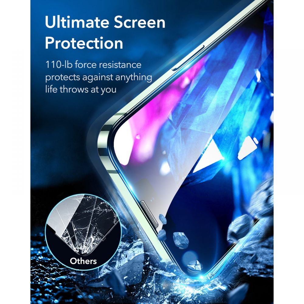 ESR ARMORITE KALJENO STEKLO 2 KOS PAKET ZA IPHONE 13 PRO MAX / 14 PLUS ČRNO