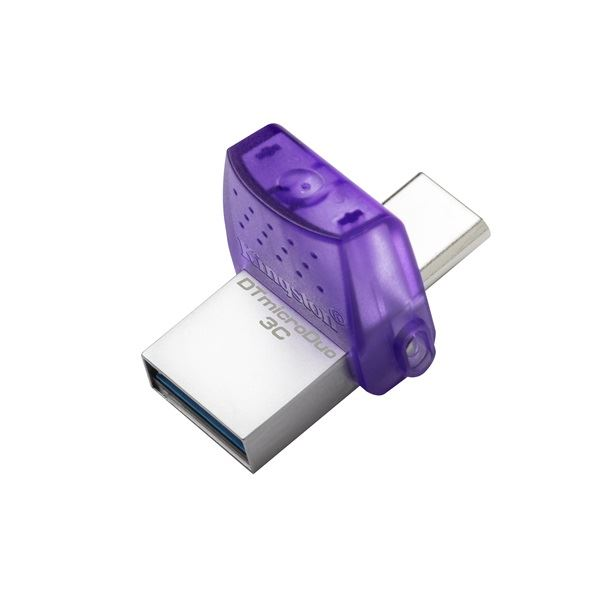 Kingston Technology DataTraveler microDuo 3C USB izbrisivi memorijski pogon 64 GB USB Type-A / USB Type-C 3.2 Gen 1 (3.1 Gen 1) Ljubičasto, Nehrđajući čelik
