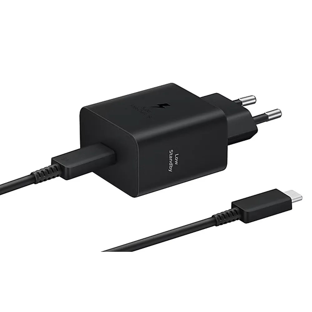 SAMSUNG originalni Type-C stenski polnilec + Type-C na Type-C kabel PD 3A 45W EP-T4511XBEGEU črn