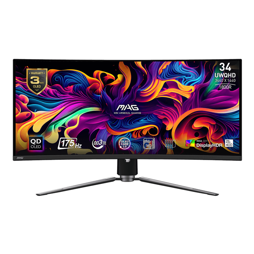 MSI MAG 341CQP QD-OLED računalni monitor 86,4 cm (34") 3440 x 1440 pikseli UltraWide Quad HD QDOLED Crno