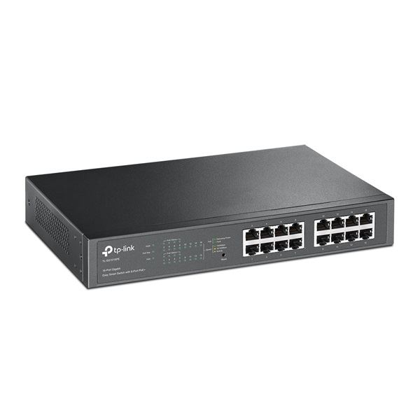 TP-Link TL-SG1016PE Upravljano L2 Gigabit Ethernet (10/100/1000) Podrška za napajanje putem Etherneta (PoE) 1U Crno