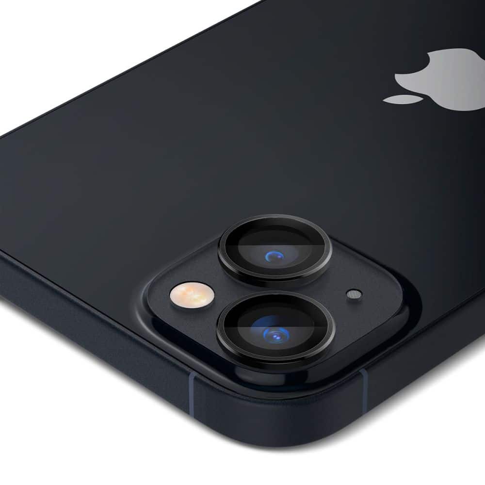 SPIGEN OPTIK.TR EZ FIT ZAŠČITNO KALJENO STEKLO ZA KAMERO 2-KOS ZA IPHONE 14 / 14 PLUS/ 15 / 15 PLUS ČRNO