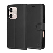 Techsuit Leather Folio preklopna maska za Honor 600 Lite – crna