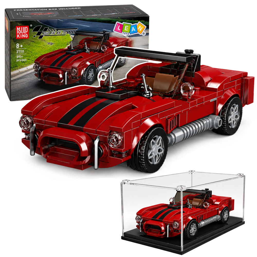 Construction Bricks Classic Car S.Cobra Red Display Case 391 pcs.