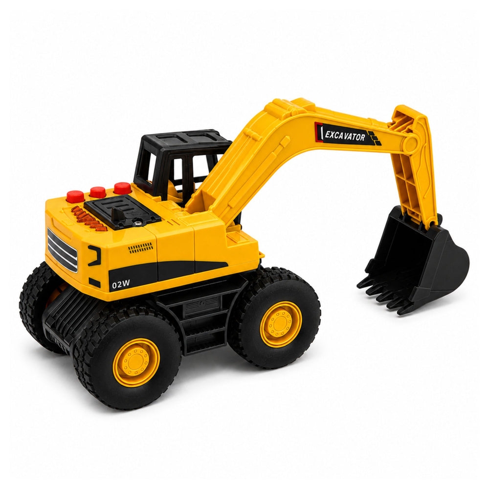 Construction Excavator Moving Bucket Lights Sounds Yellow 1:32