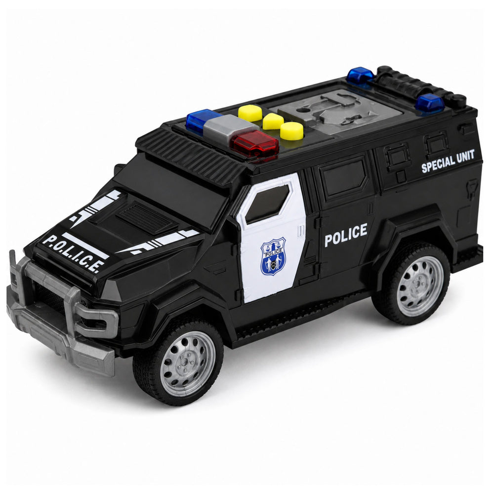 Police Car Special Vehicle Police Car Lights Sounds Black 1:32