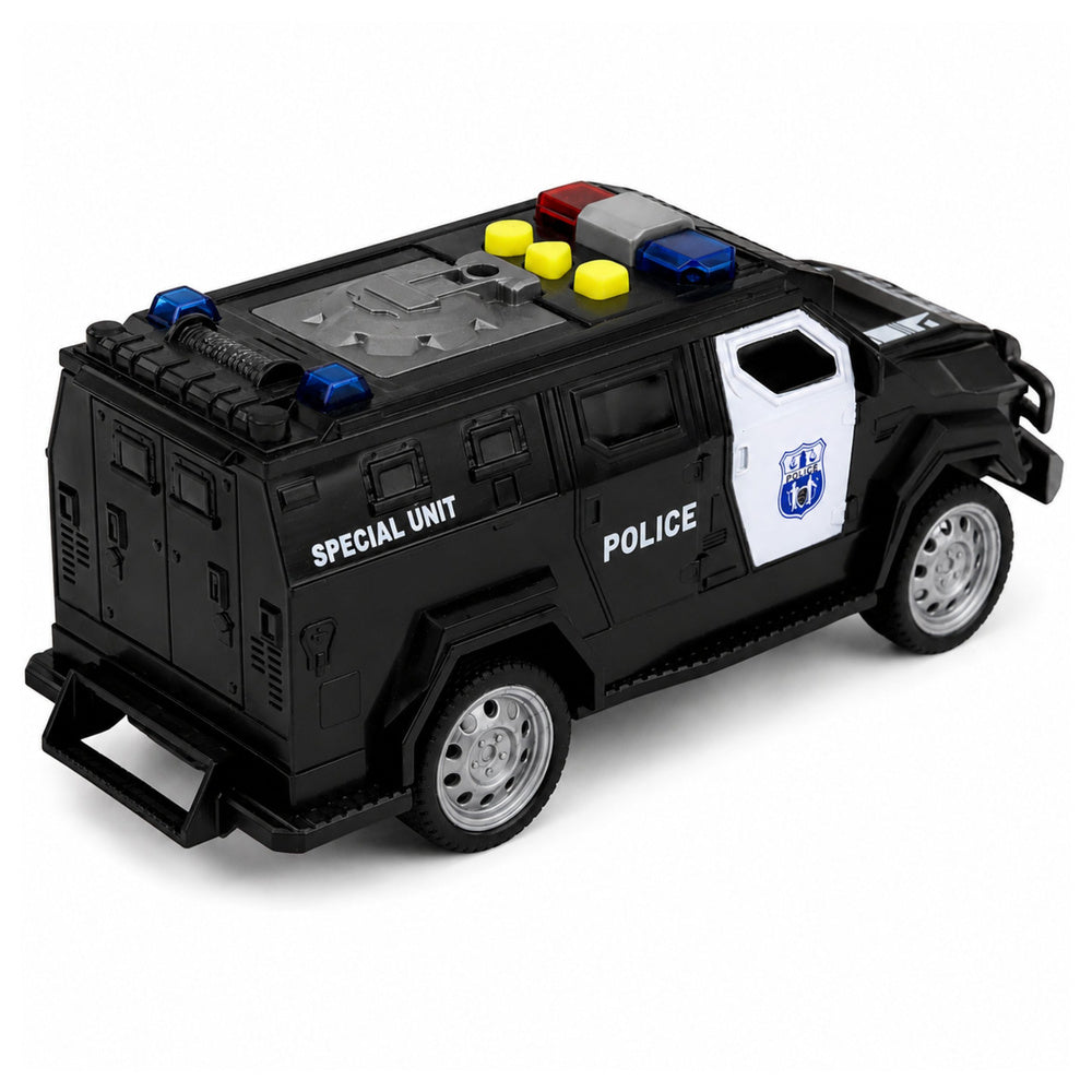 Police Car Special Vehicle Police Car Lights Sounds Black 1:32