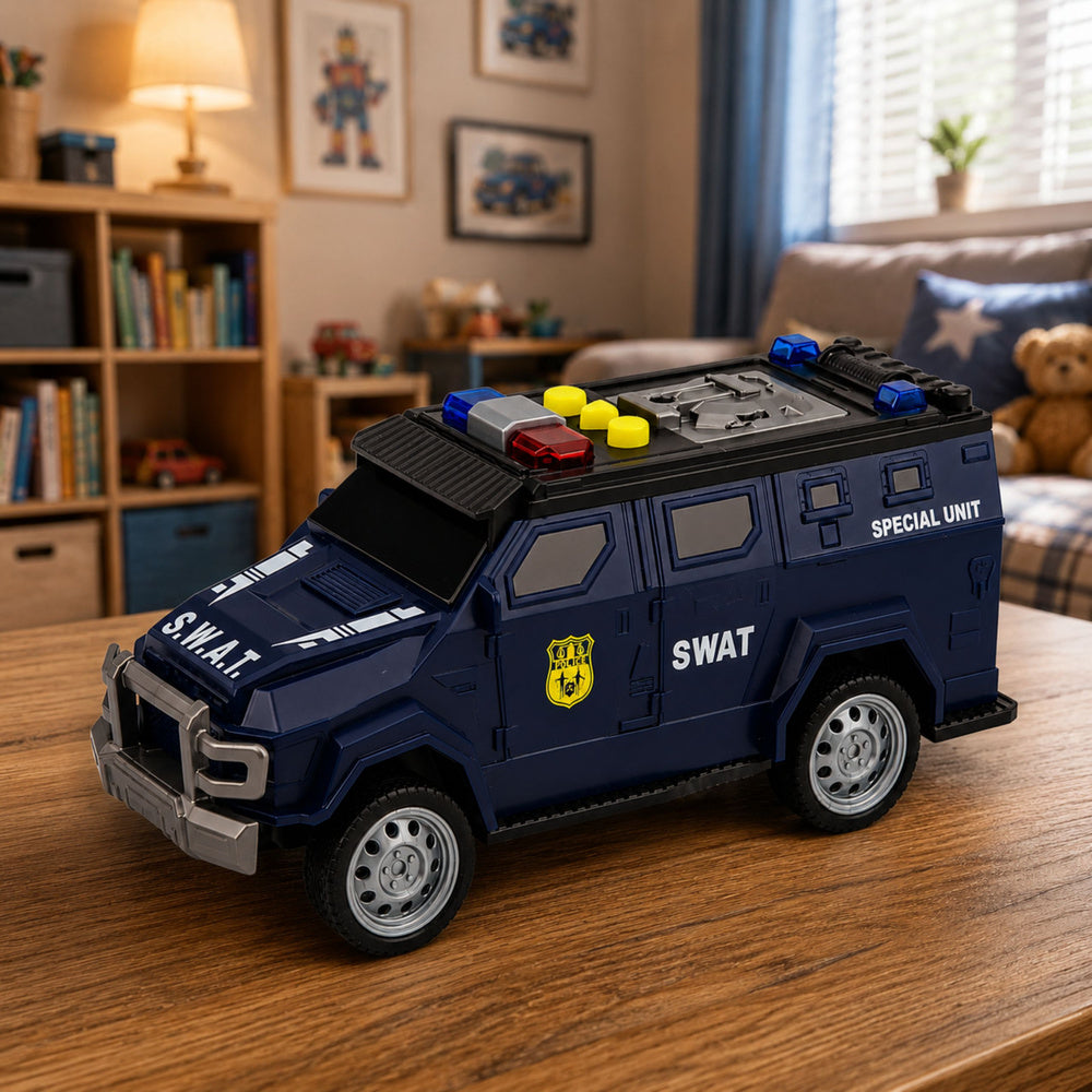 Car Special Unit Vehicle SWAT Lights Sounds Navy Blue 1:32