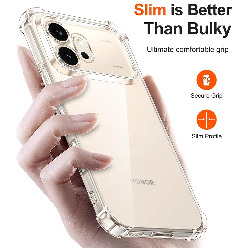 Techsuit Shockproof Clear Silicone prozirna maskica otporna na udarce za Honor 600