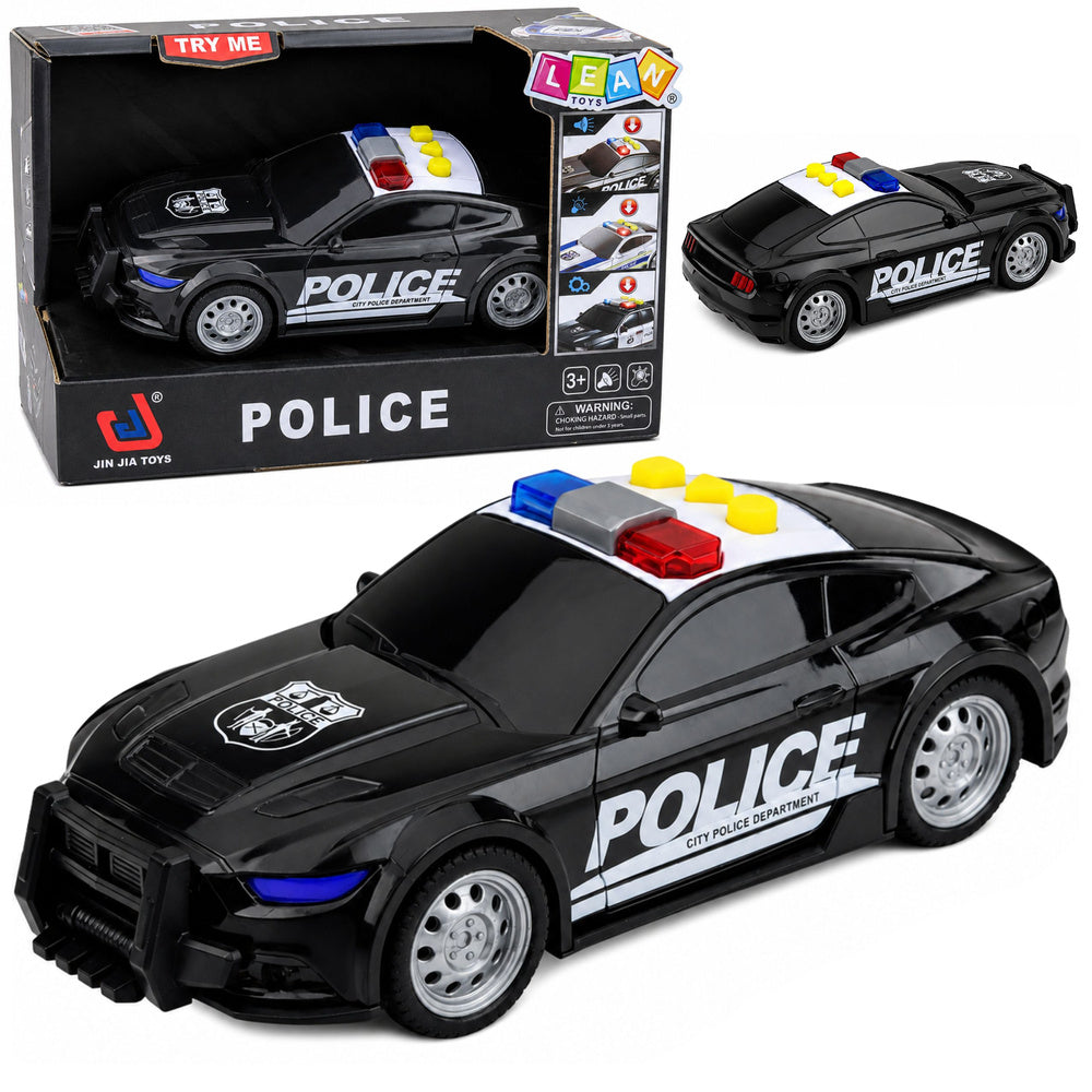 Car Police Car Lights Sounds Black 1:32