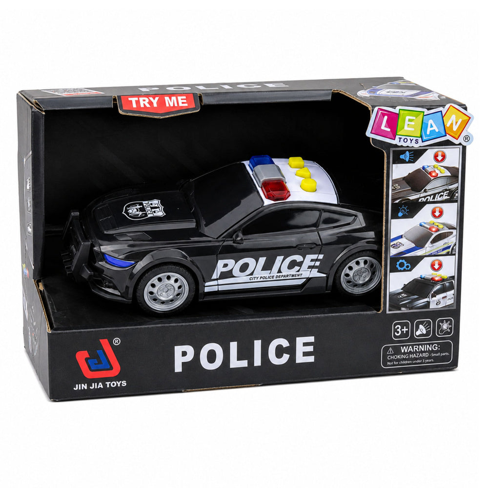 Car Police Car Lights Sounds Black 1:32